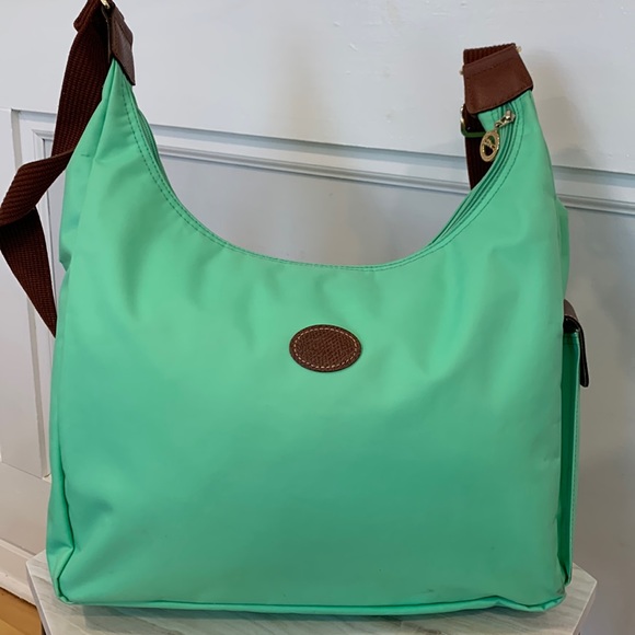 Longchamp Handbags - Longchamp Large Le Pliage Pastel Green Hobo/Crossbody Bag